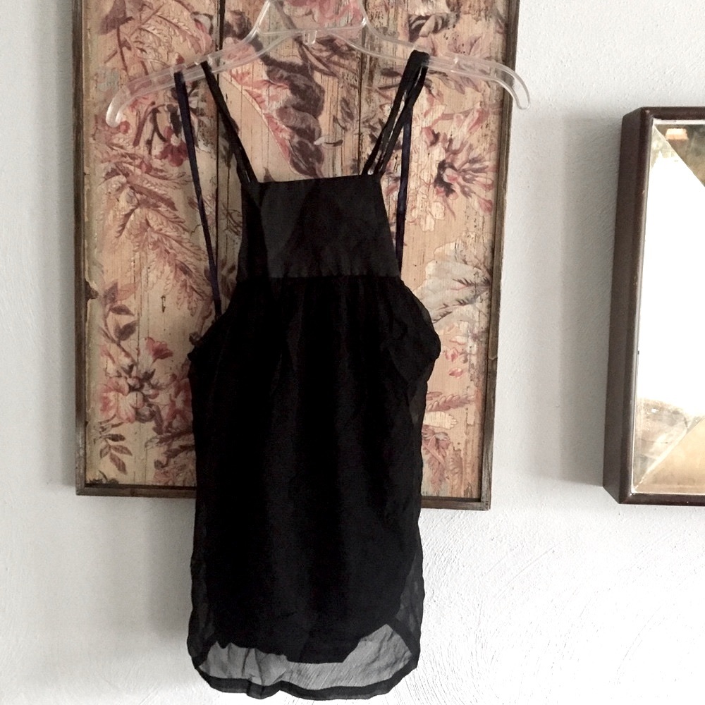 FRENCH CONNECTION ASOS BRAND BLACK SILK TANK TOP BLOUSE 4